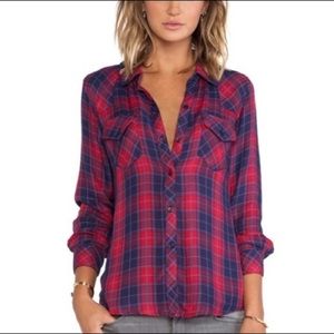 Rails soft flannel extra small XS red blue butter